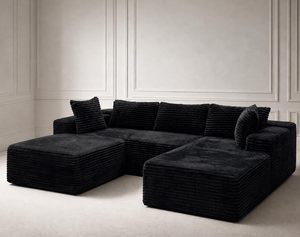Sofá Modular Cloud <span class=keywords><strong>Couch</strong></span> 3 Peças, Chaise Reversível, Puff, Assento Profundo em Corduroy para Idosos e Crianças - Product Image 1