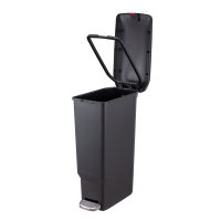 Poubelle en plastique rectangulaire avec couvercle à verrouillage de pédale Seau de rangement pour poubelle de cuisine Vente en gros