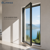 Fenêtre en aluminium à cadre fin de conception moderne LANGE avec moustiquaire, triple vitrage, cadre ultra-fin personnalisé pour maison et habitation