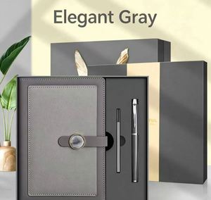 Set de Regalo de Cuaderno y Bolígrafo Naranja con Cubierta de Hebilla Redonda para Marca Corporativa y Pedidos al por Mayor - Product Image 4
