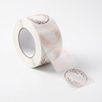 Autocollants en vinyle transparent personnalisés avec logo, rouleaux d'étiquettes transparentes en feuille d'or pour la marque des petites entreprises, verres, bocaux, bouteilles