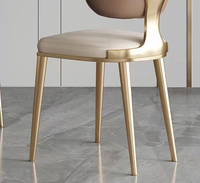 Chaise de salle à manger luxueuse et légère, en cuir doré, pour Restaurant, hôtel