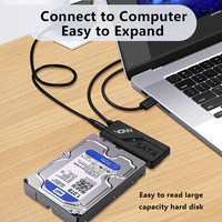 Convertitore USB 3.0 SATA Vonn da 50 cm con porta DC e rivestimento in PVC, cavo Easy Drive per dischi rigidi da 2,5/3,5 pollici per fotocamere e PC - OEM