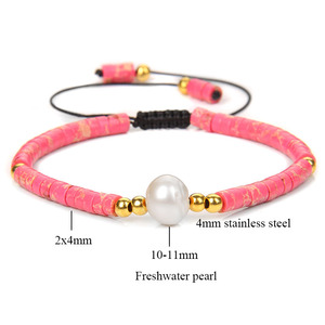 Nouveau Bracelet de perles de pierre naturelle perle d'eau douce Bracelets réglables mode Yoga <span class=keywords><strong>Balance</strong></span> Energy Wrap Bracelet pour les femmes - Product Image 3