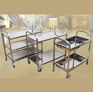 Good Quality Multilayer Stainless Steel Hotel Dining Car Carts Collecting Trolley Kitchen Service Stainless Steel Trolley