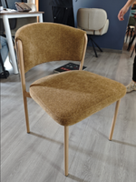 Chaise de salle à manger en tissu moderne (22/M) avec pieds en métal de revêtement en poudre marron clair pour la vente en gros