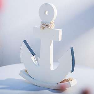 Thermomètre d'ancre de bateau en <span class=keywords><strong>bois</strong></span> de style méditerranéen crochet décoration de la maison pendentif mural européen thermomètre d'ancre de balançoire - Product Image 4