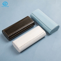 Étui à lunettes rectangulaire en cuir PU fait main, portable pour voyage, pochette de rangement pour lunettes optiques, support de logo personnalisé