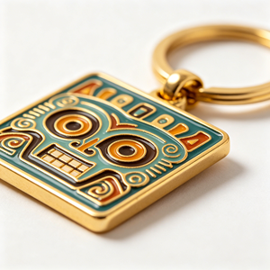 Porte-clés personnalisé en alliage de zinc émaillé, motif guerrier abstrait original, en métal, pour souvenir ou <span class=keywords><strong>cadeau</strong></span> - Product Image 4