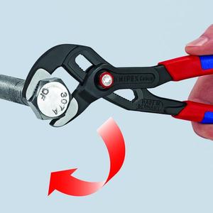 KNIPEX - 87 21 300 SB Cobra®Pince à pompe à eau QuickSet Hightech grise atramentisée, tête polie, poignées en plastique antidérapant - Product Image 2