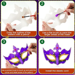 Máscara <span class=keywords><strong>de</strong></span> Papel 3D Ecológica para Pintar, Diseño <span class=keywords><strong>de</strong></span> Cara Completa, para Fiestas, Halloween, Cumpleaños, Regalo - Product Image 3