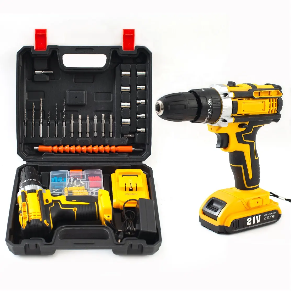 Alta Qualidade 21V 0-3000r/Min Battery Powered Broca Mão Profissional Peso Leve Power Drill