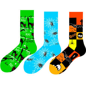 ถุงเท้าผ้าคอตตอนนำโชคใส่ได้ทั้งชายหญิงถุงเท้าฮาโลวีนน่ารักแปลกใหม่สีสันสดใสสำหรับวันหยุดถุงเท้าทีมค้างคาวฟักทอง - Product Image 3