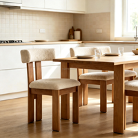 Chaises de salle à manger haut de gamme en gros d'usine, chaise de salle à manger rembourrée en bois massif pour la maison, les restaurants, les cafés et les hôtels