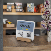 Placa de soporte de código Qr programable Google Review Soporte acrílico Google Review Placa Nfc