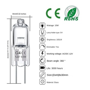 Ampoule halogène G4 220V 50W, verre transparent, lampe capsule Par30, 2700K blanc chaud doux, culot E27, 2700lm CRI90, pour décoration - Product Image 2