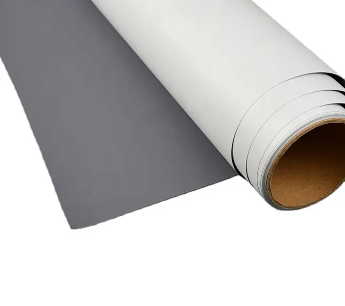 Eco Solvent Glossy Grey Back Rigid PVC Film For Roll Up Banner Material