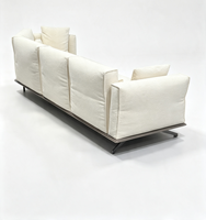 Canapé modulaire à dossier réglable avec accoudoirs mobiles, ensemble de canapés en tissu bouclé pour salon avec forme en L incurvée