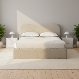 <span class=keywords><strong>Letto</strong></span> Moderno Imbottito in Tessuto per Camera da <span class=keywords><strong>Letto</strong></span>, Stile Nordico Semplice e Lussuoso, <span class=keywords><strong>Letto</strong></span> Matrimoniale Bianco Compresso per Hotel - Product Image 1