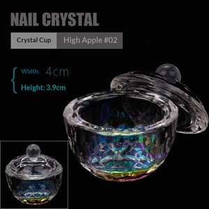 Copa de Cristal Transparente de Colores AB para Decoración de Uñas, Copa de Cristal con Tapa, Copa de Cristal con Recubrimiento de Color, Herramienta de Manicura - Product Image 4