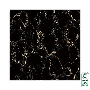 Carrelage de sol en porcelaine polie moderne, motif marbre Portoro, céramique, finition brillante pour villa - Product Image 5