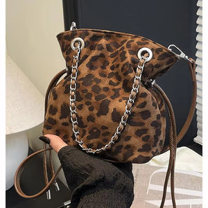 2026 best-selling women's fashionable leopard print waterproof polyester <b>soft</b> bucket <b>bag</b> crossbody <b>bag</b> - Product Image 2