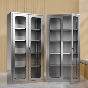 ארון תרופות וקבצים מודרני מפלדת אל-חלד 304 - אחסון נעול לשימוש במרפאה, בית חולים ורוקחות - Product Image 6