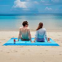 Couverture de pique-nique ultra légère 85x79 pouces en nylon imperméable avec pochette, pliable, anti-sable, type matelas, lavable, portable pour la plage