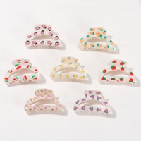 Accessoires capillaires d'été style dessin animé fruits frais pour filles, pince à cheveux en PVC décontractée pour chignon arrière de la tête, personnalisable avec logo