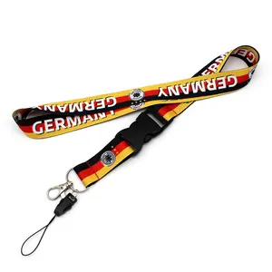 Custom Logo Printed Neck Strap Lanyard Sling Id Badge Holders Lanyard And Pvc Name Card Polyester Keychain Lanyard