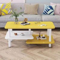 Table basse rectangulaire à double niveau, style nordique moderne, durable, pour petit appartement, salon, balcon