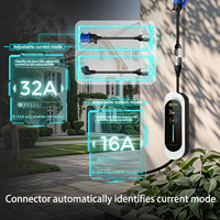 Chargeurs portables intelligents pour véhicules électriques avec prises d'alimentation interchangeables 7kW EVSE Niveau 2 avec application 4G en option, certifiés TUV CB CE