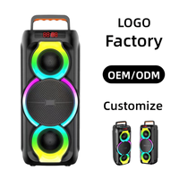 Haut-parleur portable sans fil V5.0 personnalisé en usine ABS-6002 avec microphone intégré, lumières RGB, son stéréo profond 30-50W, basses puissantes, pour extérieur