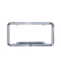 Cadre de plaque d'immatriculation LED personnalisé, réglable, décoratif, en ABS blanc, avec éclairage LED clignotant pour voiture
