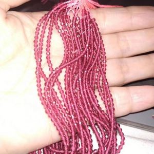 Hindistan sıcak satış 3mm 4mm yönlü yakut yarı değerli taş boncuk dize - Product Image 5