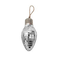 Boule disco en verre de luxe en gros d'usine, en forme d'ampoule, pour décorations suspendues de Noël, de fête et d'artisanat