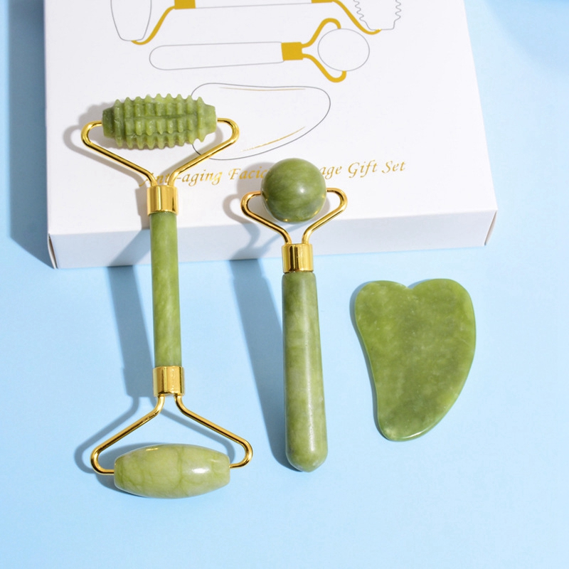 Массажер для лица 3 в 1, кварцевый антивозрастной нефритовый массажер для лица, инструменты для Массажа Гуаша