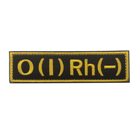 Patch brodé O1RH A2RH B3RH AB4RH pour groupe sanguin russe, identification européenne de premiers secours, avec fixation auto-agrippante