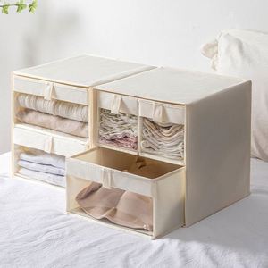 Custom Label and Logo Two Layer <b>Drawer</b> Organizer <b>Box</b> Closet <b>Storage</b> Organizer <b>Box</b> Fabric <b>Storage</b> Containers - Product Image 5