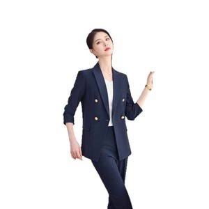 Women's Double Breasted Suit Set Full Sleeve Wool Blend Anti Wrinkle Formal Workwear Commute Spring Autumn Winter - Product Image 5