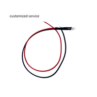 Diode LED à tête ronde avec bride, lentille transparente de 5 mm, émission rouge 620-625 nm, 12 V, avec résistance externe, câble 26AWG de 20 cm pré-câblé