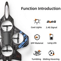 Avión de Combate RC de Espuma EPP, Modelo de Avión de Control Remoto de 2.4g, Listo para Volar, para Interiores y Exteriores, con Baterías, Alcance de 50-70m