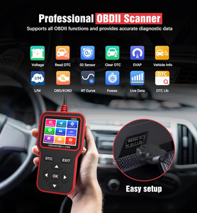 OBDII pemindai otomatis 12V, alat diagnostik mesin V620 untuk analisis mobil pengujian tegangan bahasa Inggris pemindai kode kesalahan elektrik - Product Image 3