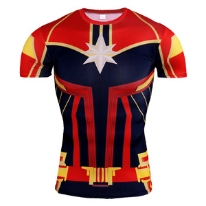 Hot Bán Polyester Spandex Thể Thao Áo Sơ Mi 3D Anime Siêu Anh Hùng <span class=keywords><strong>Spiderman</strong></span> Captain In T-Shirt - Product Image 5