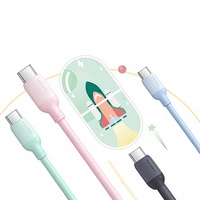 Kabel Data Pengisian Cepat 100W Tipe-C US391 dengan Silikon Cair untuk Ponsel & Komputer