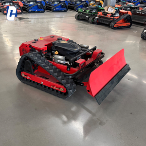 Small Remote-controlled <strong>Lawnmower</strong> with 550mm Cutting Width, Zero-turn Capability, and an Attached Snow <strong>Plow</strong> - Product Image 6