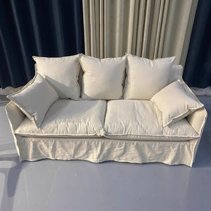 Canapé trois places moderne et simple en tissu coton-lin pour villa et atelier, couleur personnalisable, design extensible et démontable - Product Image 4