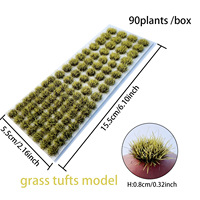 Mini-tufts d'herbe irréguliers de 5 mm, 90 pièces, échelle HO et N, pour maquettes ferroviaires, dioramas et accessoires de paysage