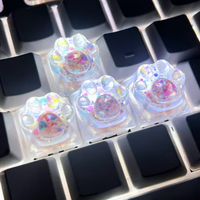 Capuchon de clavier en résine à paillettes, fait à la main, avec des paillettes colorées, translucide, lumineux, personnalisé, artisanal, pour clavier mécanique MX