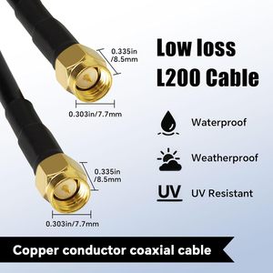 Tùy chỉnh <span class=keywords><strong>SMA</strong></span> Nam đến Nam lmr200 cáp đồng trục giảm cân thấp RF Jumper mở rộng cho wifi 6E LTE 5 gam GPS Thông tin liên lạc - Product Image 2